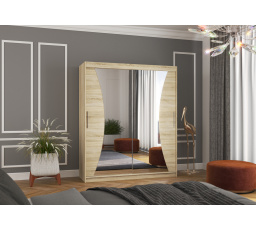 Posuvná skriňa so zrkadlom CHARLOTTE 180 Sonoma+Sonoma