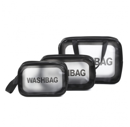 Sada kozmetických kufríkov EMERETH čierna 3ks 29.5x10.5x20cm/24.5x9.5x14.5 cm/20.5x7x13cm 882055