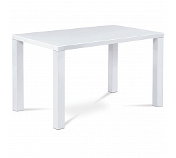 Jedálenský stôl 120x80x76 cm, biely vysoký lesk