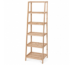 Drevený regál, 6 políc, jedľové drevo, prírodný odtieň