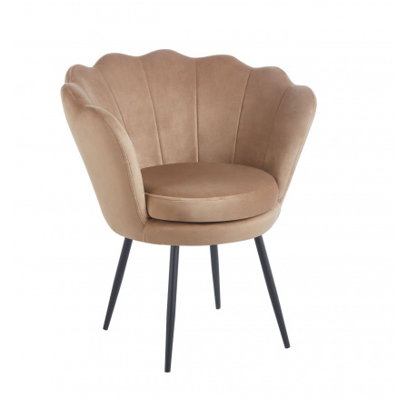 Kreslo velvet cappuccino /nohy čierne/ FR1-FX