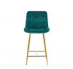 Barová stolička H1-FX, zelená / zlatá