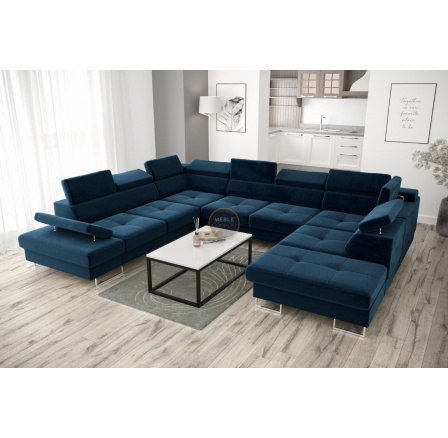 Rohová sedacia súprava GALAXY MAX I s funkciou spania 280x350x225 - modrá, ľavá Rohová sedacia súprava GALAXY MAX I s funkciou spania 280x350x225 - modrá, ľavá