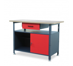 Dielenský stôl ERIC, 1200 x 850 x 600 mm, antracitovo-červený