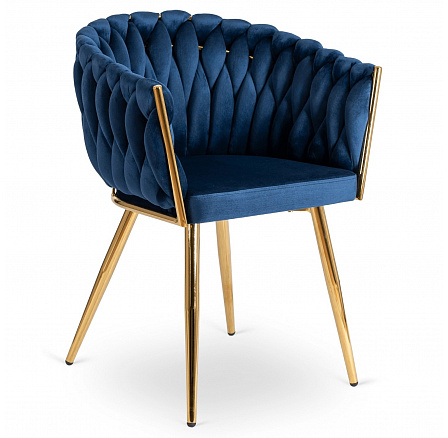 Stolička CAPI Modrá Pletená Zamatová