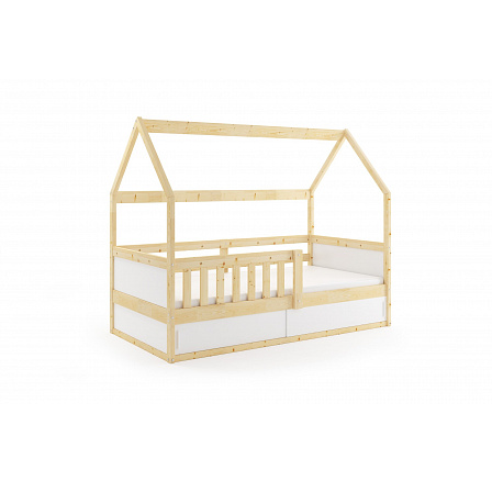 Detská posteľ Domček SMART 2 bez matraca, Prírodná