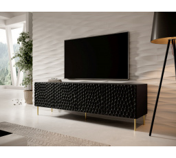 TV komoda HOLE, 190 matná čierna / matná čierna