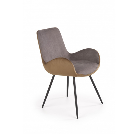 Jedálenská stolička K392, sivá/hnedá