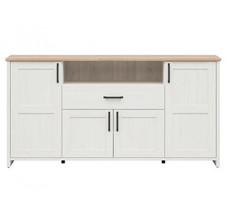 Komoda LOKSA KOM4D1S, biela borovica anderson