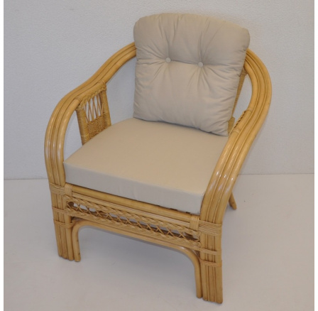 Ratanové kreslo Rio De Janeiro medové - poťah béžový Ratanové kreslo Rio De Janeiro medové - poťah béžový