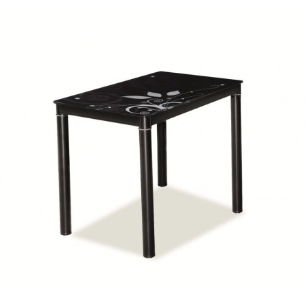 Jedálenský stôl DAMAR, čierny, 80x60 cm