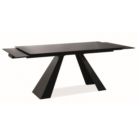 Jedálenský stôl SALVADORE, čierny matný - 120(180)x80