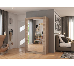 Posuvná skriňa so zrkadlom TIBAGO 120 Truffle+Truffle