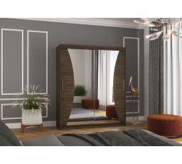 Posuvná skriňa so zrkadlom CHARLOTTE 180 Choco+Choco