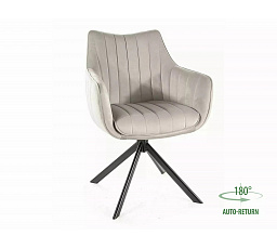 Jedálenská otočná stolička AZALIA VELVET, Sivý Bluvel 03/Čierna