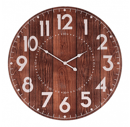 Hodiny nástěnné - pr. 58 cm, hnědé, MDF, imitace dřeva Hodiny nástěnné - pr. 58 cm, hnědé, MDF, imitace dřeva