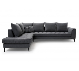Rohová sedacia súprava L Lidie - tmavo sivá