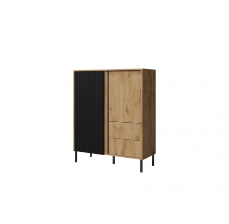 Komoda Michel R1 2d2s, dub/čierne lamely Komoda Michel R1 2d2s, dub/čierne lamely