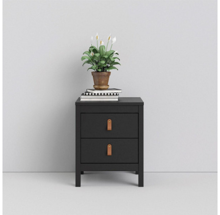 Nočný stolík REAL, Čierny Nočný stolík REAL, Čierny