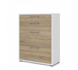 Komoda OFFICE 80400/158, Dub sonoma/Biela