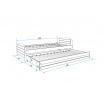 Posteľ s prístelkou Lizzie II 90x200 biela
