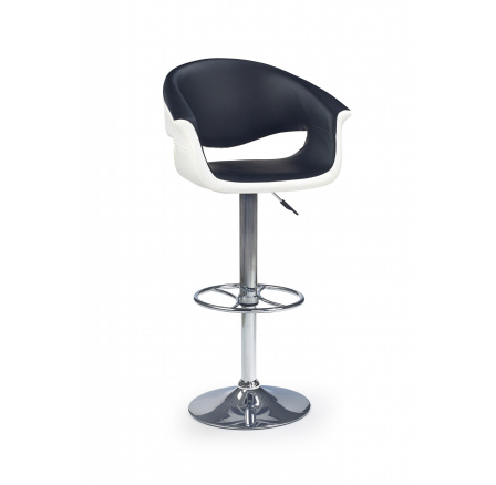 Barová stolička H46, čierna a biela