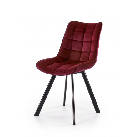 Jedálenská stolička K332 VELVET, Bordó Bluvel 59/Čierna