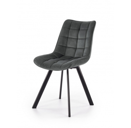Jedálenská stolička K332 VELVET, Sivý Bluvel 14/Čierna