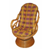 Ratanové hojdacie kreslo Swivel honey ochre vankúš