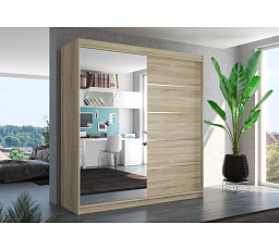 Posuvná skriňa so zrkadlom OLIVER 200 Sonoma+Sonoma