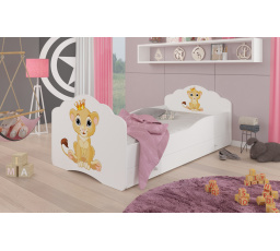 Posteľ s matracom a zásuvkou CASIMO LION 140x70 Biela