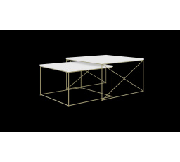 Stolík konferenčný 2v1 Licco Zlatý+Biely