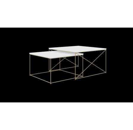 Stolík konferenčný 2v1 Licco Zlatý+Biely