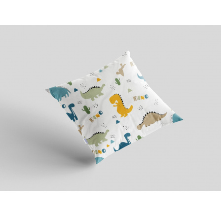 Bavlnená obliečka na vankúš 40x40 cm s detským motívom dino
