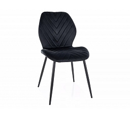 Jedálenská stolička MIKE VELVET, Čierny Bluvel 19/Čierna