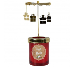 Vianočná vonná sviečka s kolotočom červená