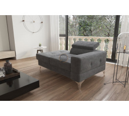 Sofa leňoška TOSCANIA 135 cm - grafit, ľavá strana