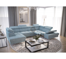 Rohová sedacia súprava GALAXY MAX II, relax s funkciou spania 215x350x170 - voliteľný odtieň - pravá