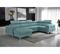 Rohová sedacia súprava ORION MAX III s funkciou spania 165x320x185 cm - modrá, pravá