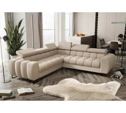 Rohová sedacia súprava ASPEN MAX 260x260 cm prírodná koža - pravá, Koža ecru