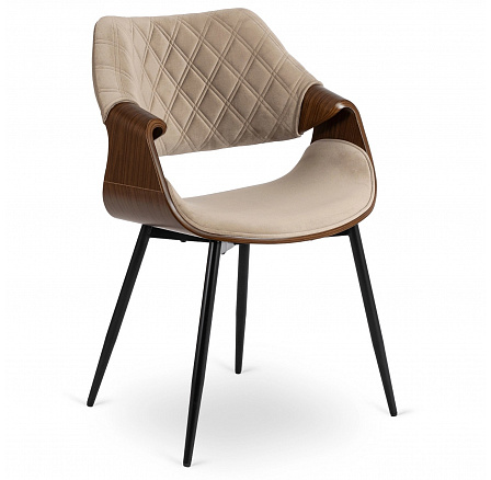 Stolička DAKOTA Béžová/Orech Zamatová