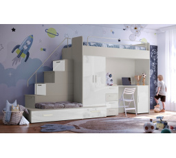 Vyvýšená posteľ PARADISE 5, Kašmír Biela Lesk