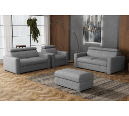 Sedacia súprava Petrit 3+2+1+taburet Aragon sivá