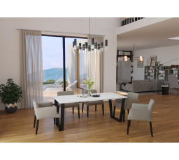 Jedálenský stôl Cyril 90x185 biely