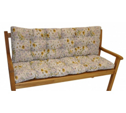 Poduška na záhradnú lavičku 150 cm - motív lúčne kvety