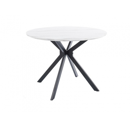 Jedálenský stôl ASTER 100 cm, efekt bieleho mramoru/čierny mat Jedálenský stôl ASTER 100 cm, efekt bieleho mramoru/čierny mat