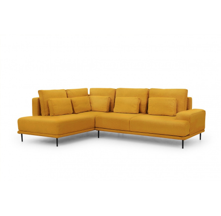 Rohová sedacia súprava do obývačky Nicole L Left - horčica Salvador 10/nozki black