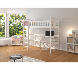 Poschodová posteľ s medziposchodím MIAGO 180x80 Biela