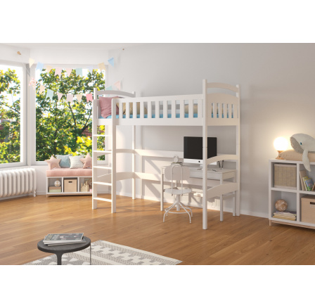 Poschodová posteľ s medziposchodím MIAGO 180x80 Biela Poschodová posteľ s medziposchodím MIAGO 180x80 Biela