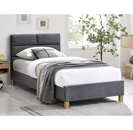 Posteľ SIERRA Velvet, 90x200 cm, sivý Aksamit 150 Posteľ SIERRA Velvet, 90x200 cm, sivý Aksamit 150